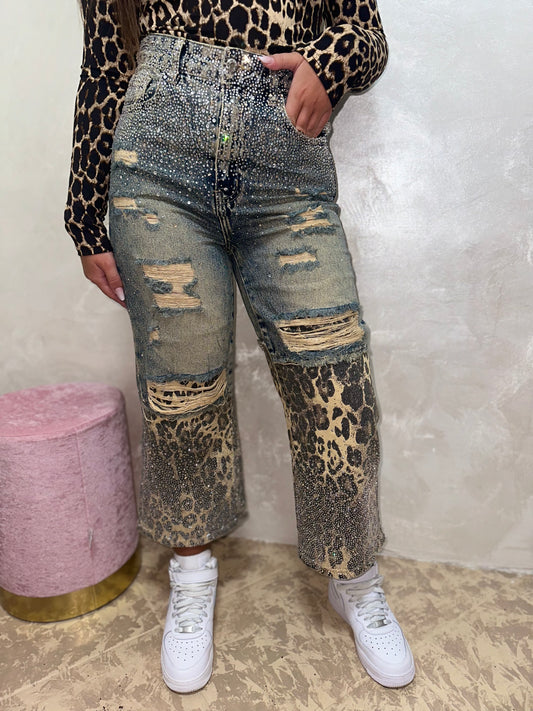 JEANS LEOPARDATO